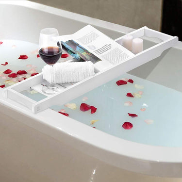 Bamboo Bath Tray – Relaxing Bathtub Caddy for Wine, Books & Essentials - Lifeideas