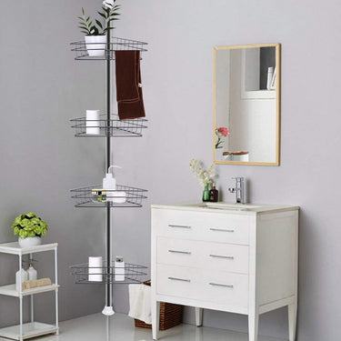 4-Tier Corner Shower Rack – No-Drill Metal Shelf for Bathroom - Lifeideas
