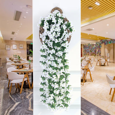 Artificial White Violet Hanging Vine – Silk Floral Garland for Home, Wedding & Party Decor - Lifeideas