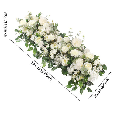 Artificial Floral Row Arrangement – Silk Wedding Tabletop & Backdrop Decoration for Events & Home - Lifeideas