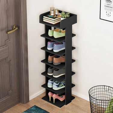 7-Tier Slim Wooden Shoe Rack – Space-Saving Vertical Storage for Entryways & Bedrooms - Lifeideas