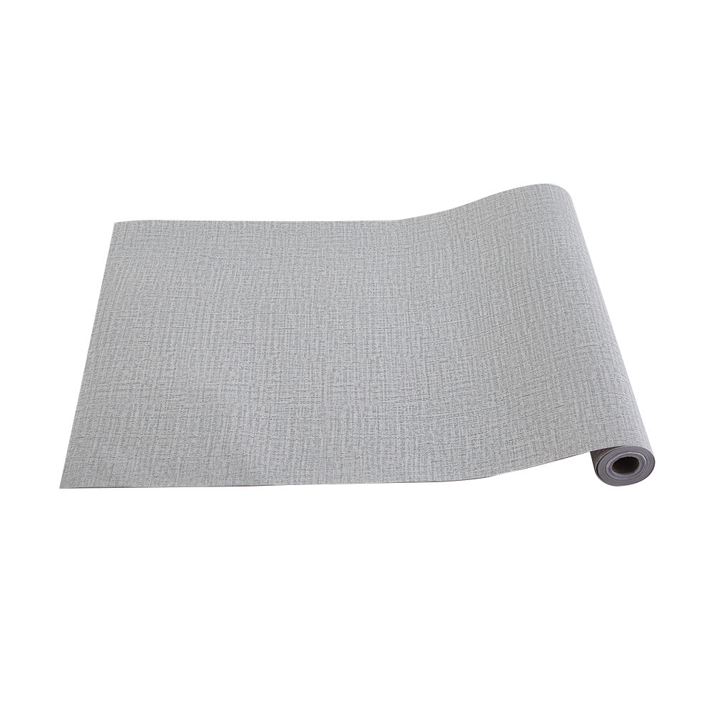 Grey Linen Textured PVC Self-adhesive Wallpaper