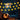 A jack-o'-lantern with a sinister smile stands beside the window, while three strands of fairy lights with small pumpkin pendants hang in front, shimmering in the darkness.