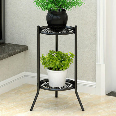 Vintage 2-Tier Metal Plant Stand – Indoor Decorative Flower Pot Holder
