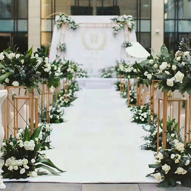 Gold Metal Rectangular Flower Stand – Wedding & Event Pedestal