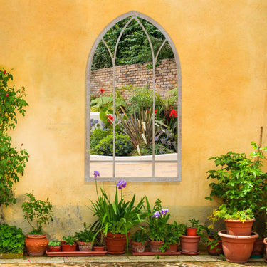 Arched Garden Wall Mirror – Vintage Metal Frame Outdoor Decorative Mirror - Lifeideas