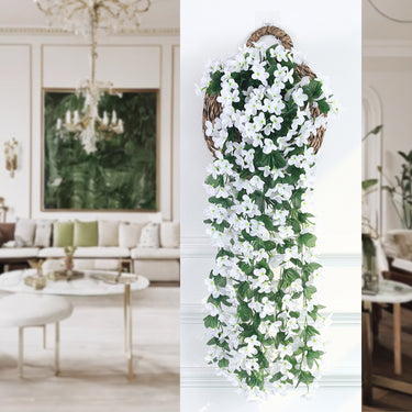Artificial White Violet Hanging Vine – Silk Floral Garland for Home, Wedding & Party Decor - Lifeideas