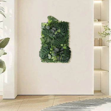 40x60cm Mixed Leaf Artificial Green Wall Panel – Fittonia, Fern & Monstera for Indoor/Outdoor Decor - Lifeideas