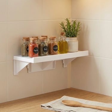 Self-Adhesive Waterproof Bathroom/Kitchen Shelf – Wall-Mounted Plastic Shower Organizer Rack
