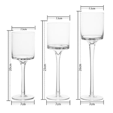 3-Piece Glass Tealight Candle Holders, Elegant Table Centerpiece Set