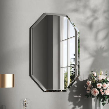 Wall Mounted Beveled Edge Mirror – Frameless Design for Bathroom, Vanity & Entryway