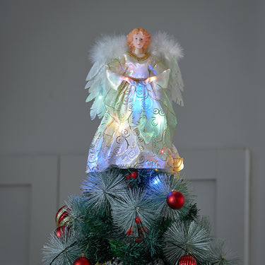 Angel Christmas Tree Topper with LED Lights – Festive Decoration for Tree or Tabletop