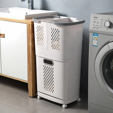 Compartment Rolling Laundry Sorter – Removable Baskets & Mobile Hamper for Easy Organization
