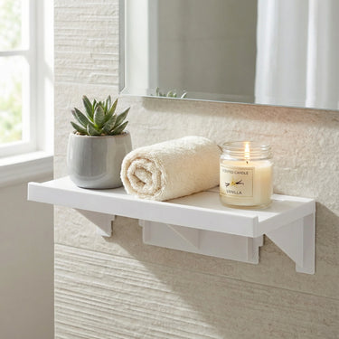 Self-Adhesive Waterproof Bathroom/Kitchen Shelf – Wall-Mounted Plastic Shower Organizer Rack