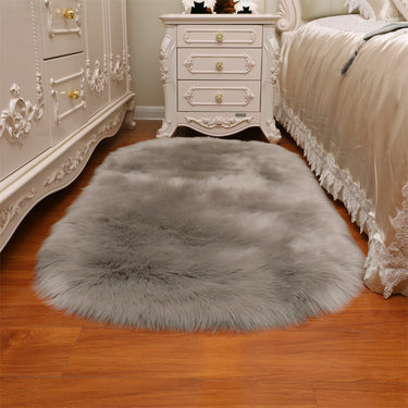 Oval Super Soft Shaggy Area Rug - Grey