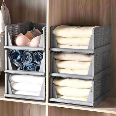 Folding Wardrobe Storage Drawer Box – Stackable, Breathable Organizer for Clothes, Toys, and More