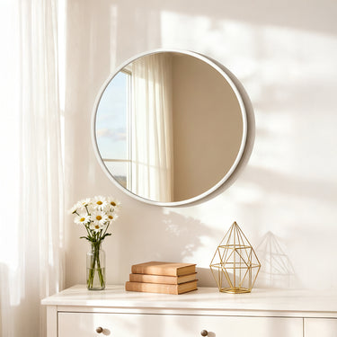 Round Wall Mirror – Sleek Metal Frame for Modern Home Décor