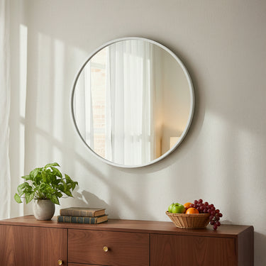 Round Wall Mirror – Sleek Metal Frame for Modern Home Décor