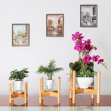 Bamboo Nordic Raised Plant Stand – Eco-Friendly Wooden Planter Holder