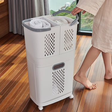 Compartment Rolling Laundry Sorter – Removable Baskets & Mobile Hamper for Easy Organization