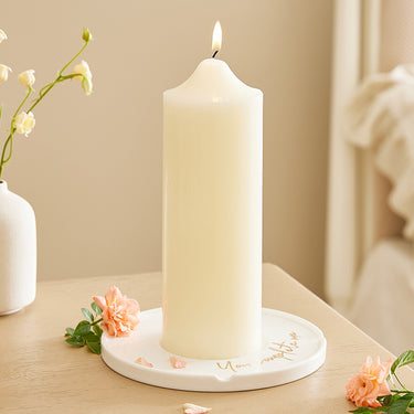 2-Pack Unscented Ivory Pillar Candles – 21cm Decorative Wax Set - Lifeideas