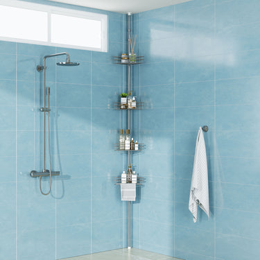 4-Tier Corner Shower Rack – No-Drill Metal Shelf for Bathroom - Lifeideas