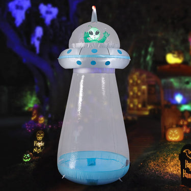 6ft Halloween Giant UFO Inflatable with Built-In LED Lights