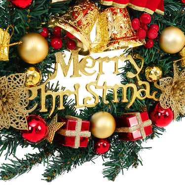 30cm Artificial Christmas Wreath with Baubles, Bells, and Bows – Festive Door or Wall Decor - Lifeideas