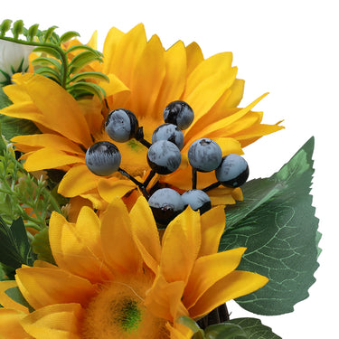 Artificial Sunflower Welcome Wreath – Round Silk Floral Door Decoration - Lifeideas
