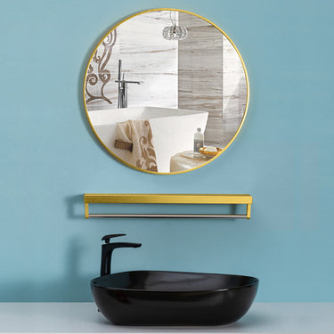 Nordic Round Bathroom Framed Mirror Wall Hanging - Gold
