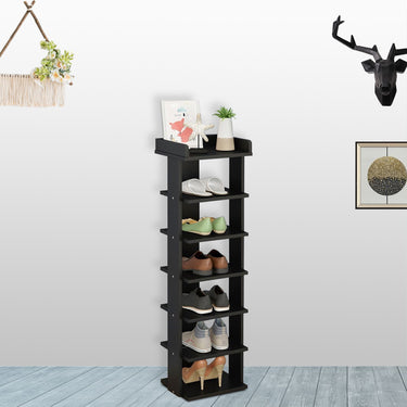 7-Tier Slim Wooden Shoe Rack – Space-Saving Vertical Storage for Entryways & Bedrooms - Lifeideas