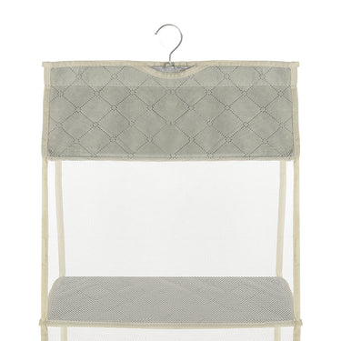 4-Tier Hanging Handbag Organizer – Mesh Fabric, Beige, 40x16x120cm - Lifeideas