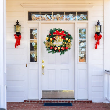 30cm Artificial Christmas Wreath with Baubles, Bells, and Bows – Festive Door or Wall Decor - Lifeideas