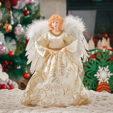 Angel Christmas Tree Topper with LED Lights – Festive Decoration for Tree or Tabletop