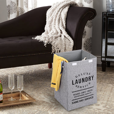 Foldable Fabric Laundry Hamper with Lid and Rope Handles – Space-Saving Storage Basket for Clothes, Towels & Toys