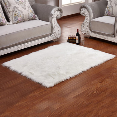 Ultra-Soft Shaggy Area Rug – White Faux Fur