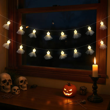 Halloween Ghost LED String Lights – Battery Operated Decoration for Home & Party