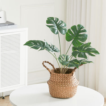 Artificial Monstera Leaf Potted Plant – Turtle Back Leaf Indoor Greenery Decoration - Lifeideas