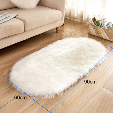 Oval Super Soft Shaggy Area Rug - White