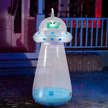 6ft Halloween Giant UFO Inflatable with Built-In LED Lights