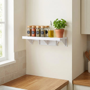Self-Adhesive Waterproof Bathroom/Kitchen Shelf – Wall-Mounted Plastic Shower Organizer Rack