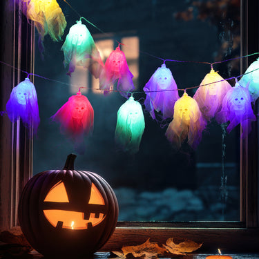 Halloween Skull LED String Lights – Battery Operated Decoration for Indoor & Outdoor