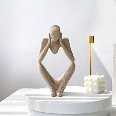 Abstract Meditating Woman Figurine – Resin Tabletop Sculpture for Tranquil Decor - Lifeideas