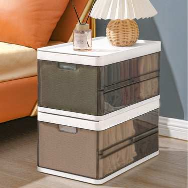 Foldable Wardrobe Drawer Organizer – Stackable Clear Storage Box with Handle