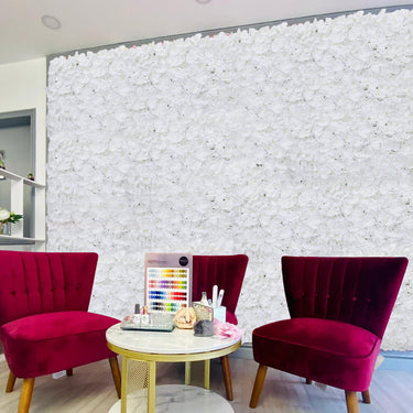 Handcrafted White Silk Hydrangea Flower Wall Panel – Realistic & UV-Resistant Floral Backdrop for Home & Event Decor