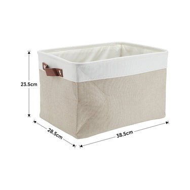 Foldable Fabric Storage Basket – Multi-Purpose Organizer with PU Handles