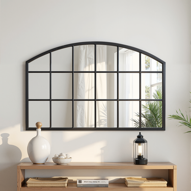 Modern Arched Black Framed Wall Mirror – Sleek & Stylish Home Décor