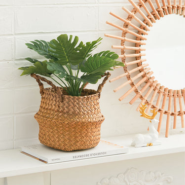 Artificial Monstera Leaf Potted Plant – Turtle Back Leaf Indoor Greenery Decoration - Lifeideas