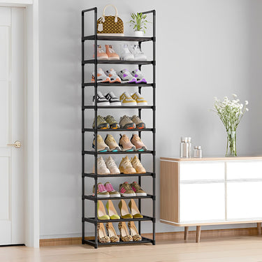 10-Tier Customizable Metal Shoe Rack – Adjustable Storage Solution for Entryway or Closet - Lifeideas