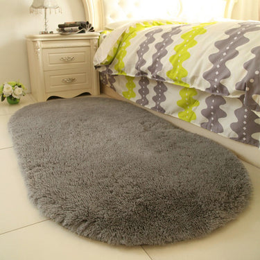Oval Super Soft Shaggy Area Rug - Grey